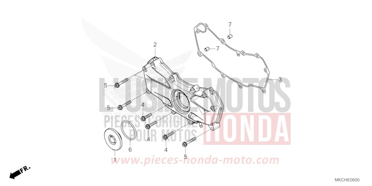 COUVERCLE MOTEUR AVANT de Gold Wing PEAL DEEP MUD GRAY (NHC47B) de 2021